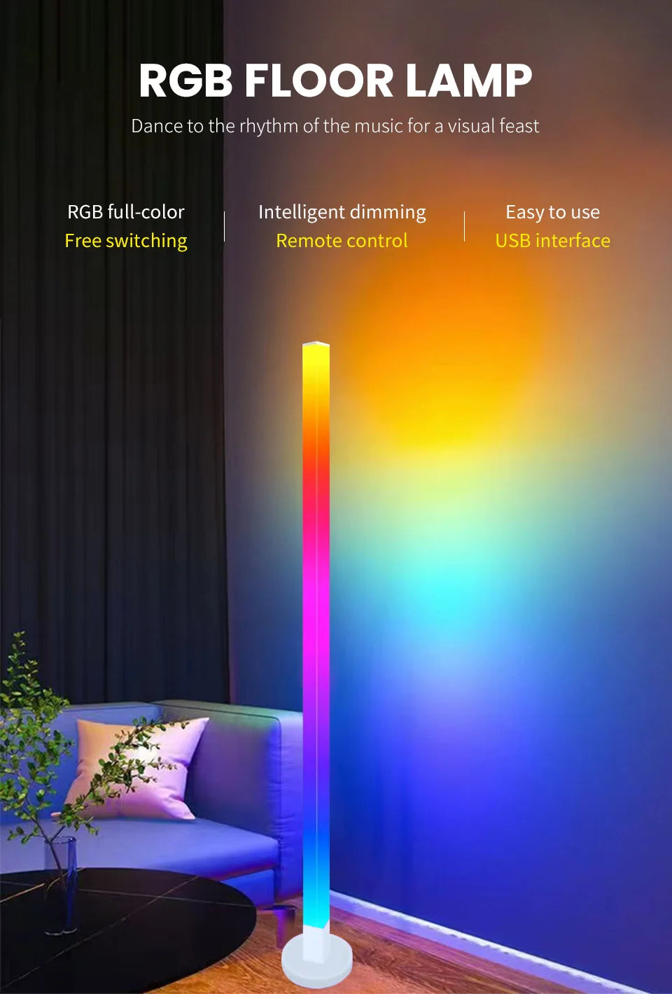 Transform Any Room in Seconds — Smart RGB LED Corner Lamp with App Control