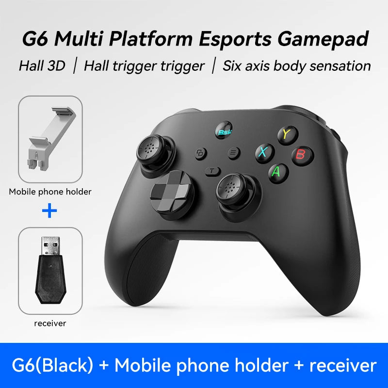G6 Wireless Gaming Controller with Hall Effect Trigger & Joystick — Compatible with Switch, PC, Android & iOS