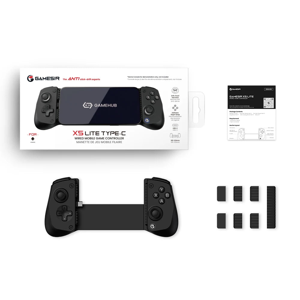 GameSir X5 Lite Mobile Gaming Controller with Hall Effect Joysticks — Compatible with iPhone, iPad Mini & Android Tablets