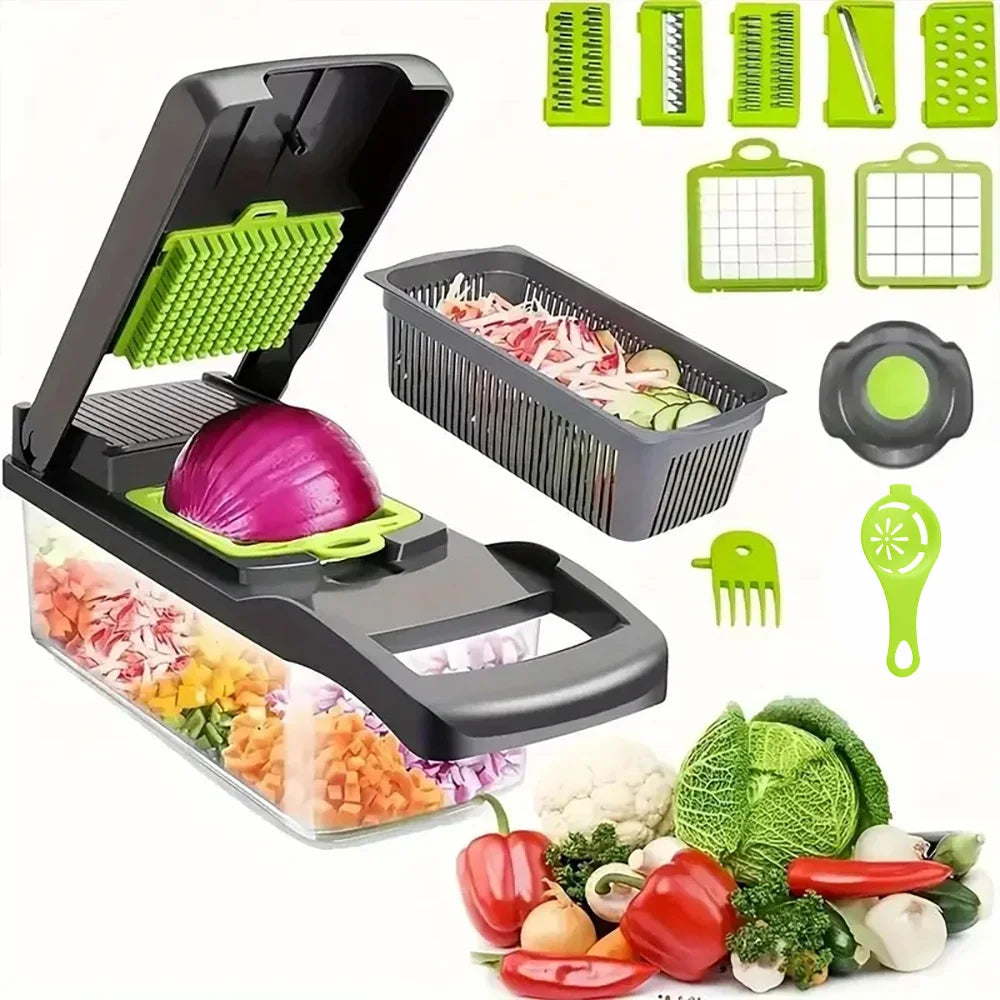 16-in-1 Vegetable Chopper - Grater, Slicer, Peeler, Egg Separator & More!