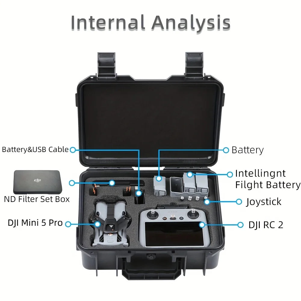 Suitable for DJI 5 Pro Storage Case – Portable Hard‑Shell Explosion‑Proof Case with Large Capacity