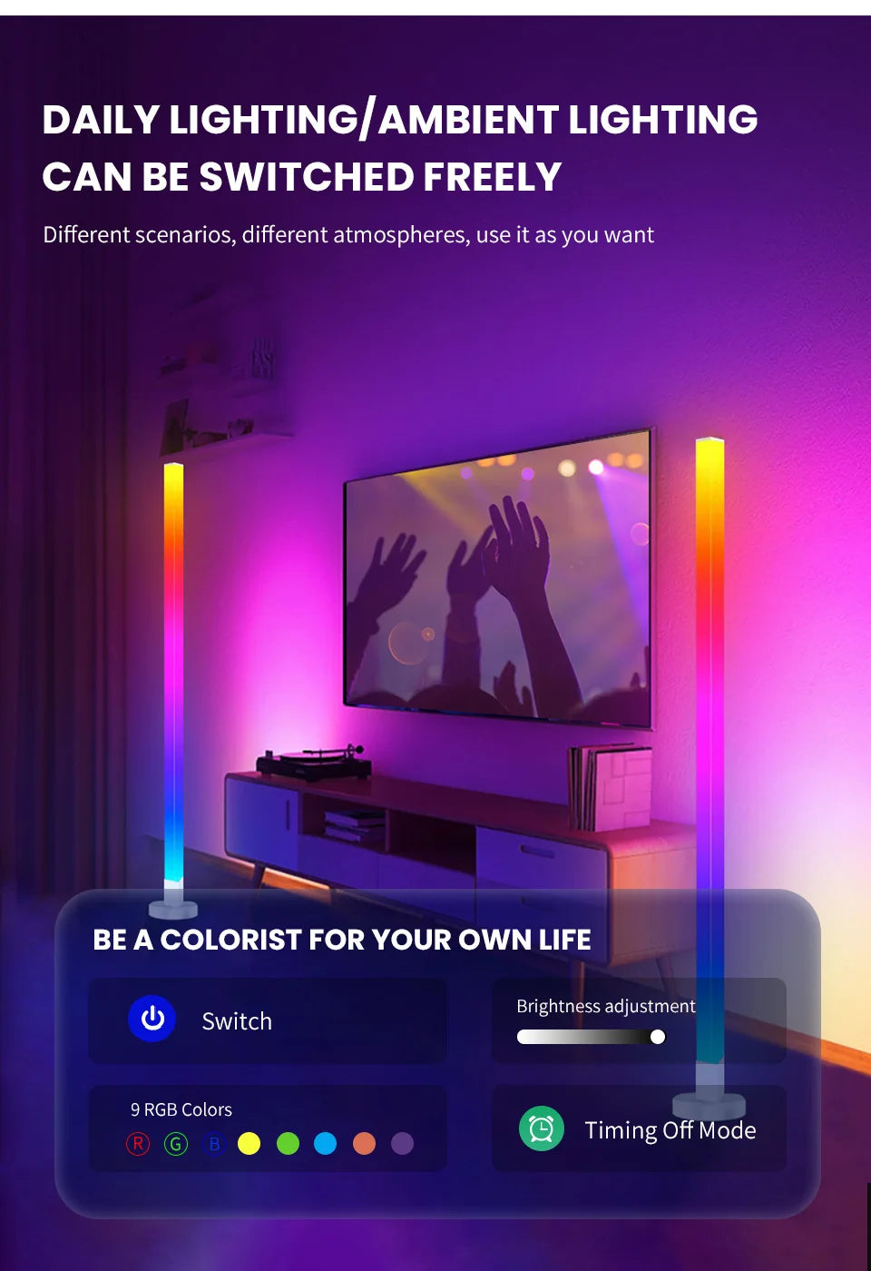 Transform Any Room in Seconds — Smart RGB LED Corner Lamp with App Control
