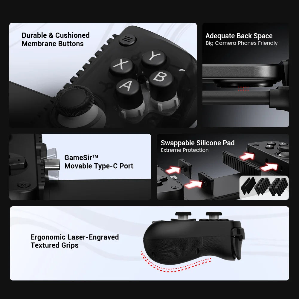 GameSir X5 Lite Mobile Gaming Controller with Hall Effect Joysticks — Compatible with iPhone, iPad Mini & Android Tablets