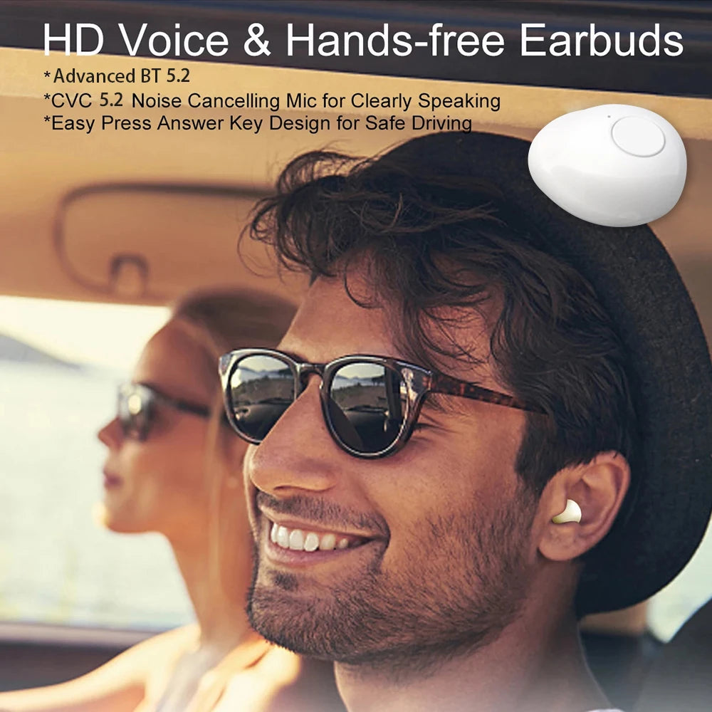 Invisible Earphones Mini Headphones V5.2 Bluetooth TWS In-Ear Earbuds Noise Reduction Wireless Sleep In-Ear Earbuds With Micr