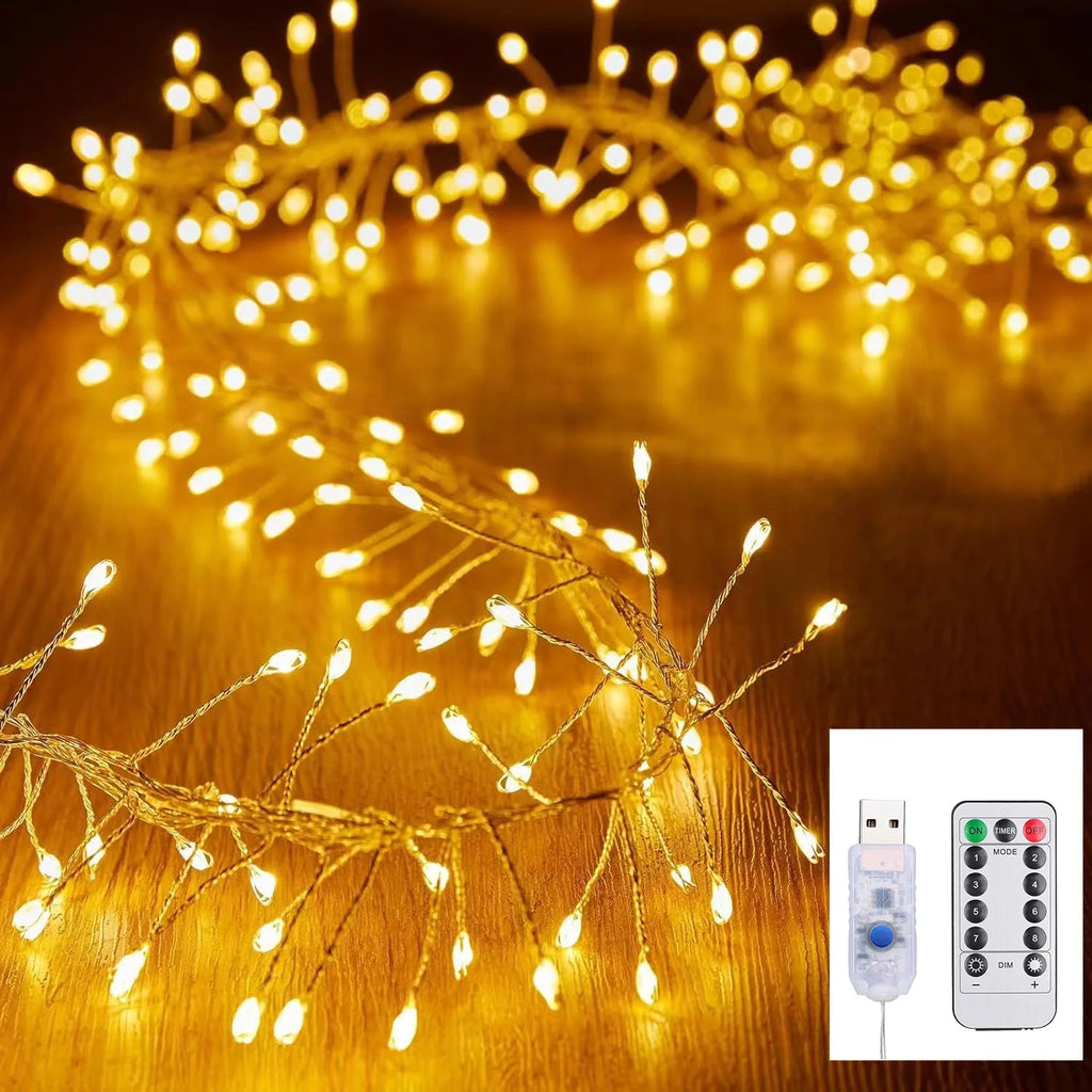 USB Firecracker Fairy String Lights with Remote Control | 3M, 6M & 9M | Wedding, Party & Christmas Décor