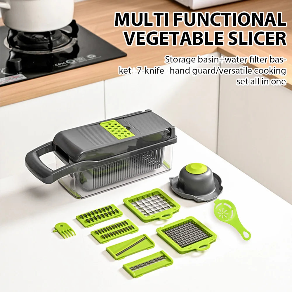 16-in-1 Vegetable Chopper - Grater, Slicer, Peeler, Egg Separator & More!