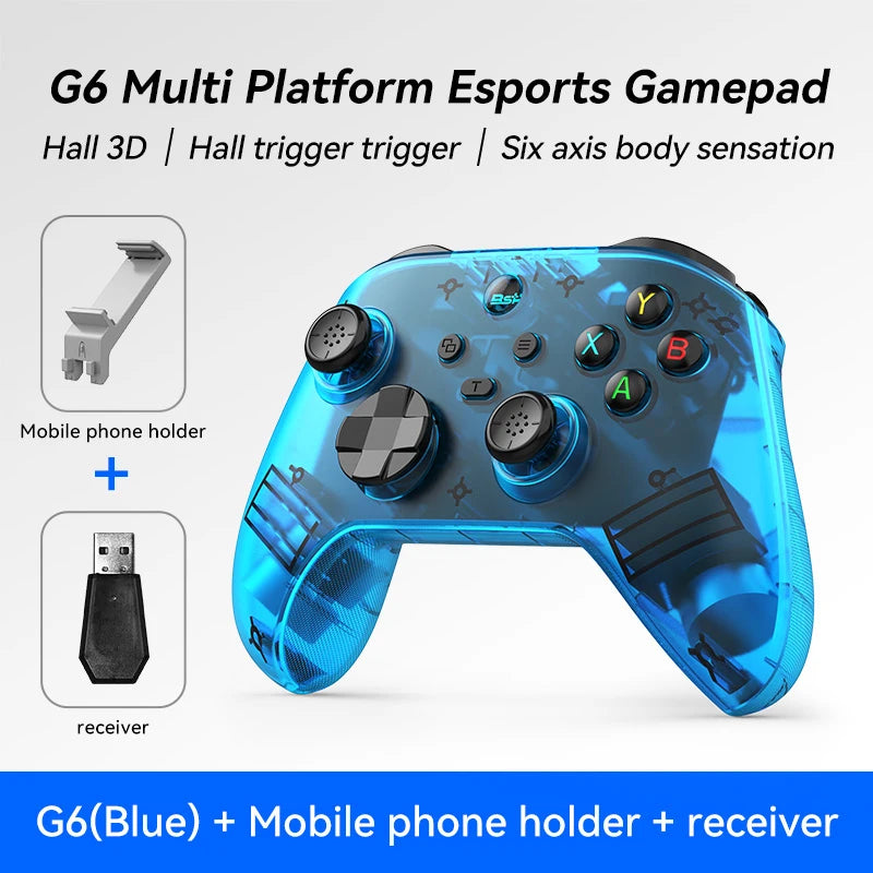 G6 Wireless Gaming Controller with Hall Effect Trigger & Joystick — Compatible with Switch, PC, Android & iOS