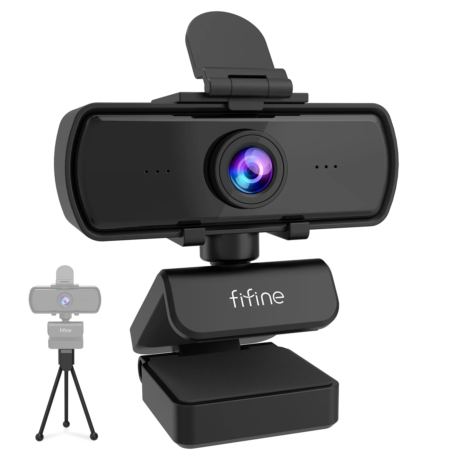 FIFINE 1440p Full HD Webcam with Microphone & Tripod – USB for PC, Laptop, Live Streaming, Video Calls – K420